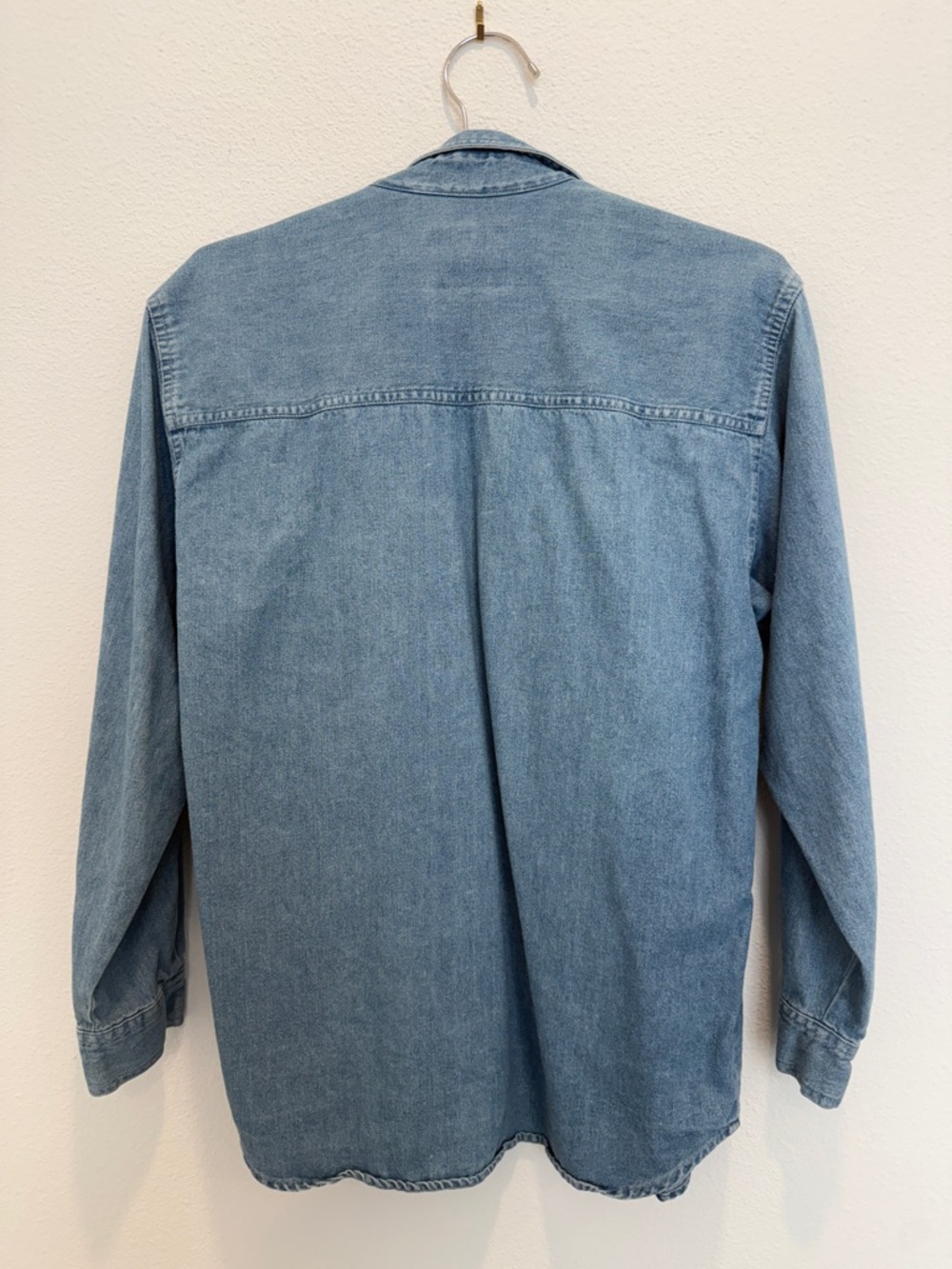Vintage 90s Bugle Boy Light Blue Denim Button-Down Shirt - Picture 6 of 6